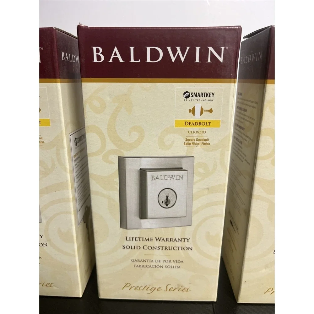 BALDWINPrestige SeriesSPYGLASS DEADBOLT SATIN NICKEL FINISH 93800-013 Lot 3